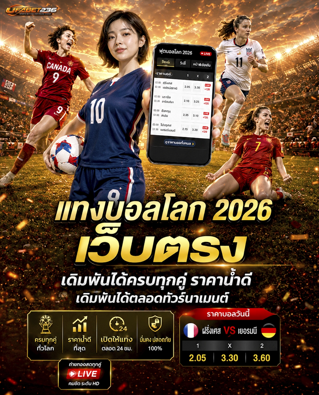 แทงบอลโลก 2026 เว็บตรง เดิมพันได้ครบทุกคู่